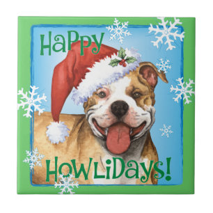Azulejo Happy Howliday Pit Bull Terrier