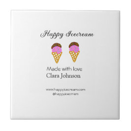 Azulejo Happy Icecream add name website social media