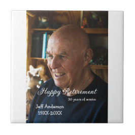 Azulejo Happy retirement add name photo years of service r