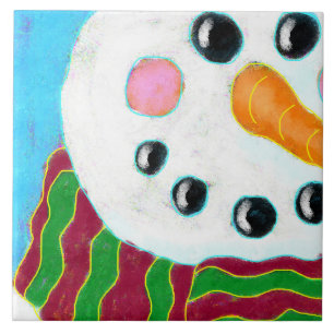 Azulejo Happy Snowman Abstract Art