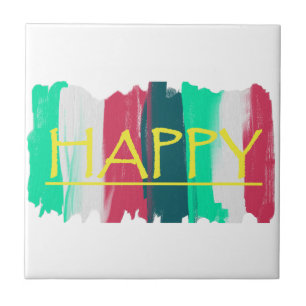 Azulejo Happy Turquoise Pink Stripes Funky
