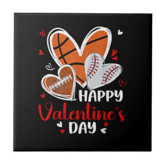 Azulejo Happy Valentine Baseball Football Basketball Heart