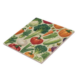 Azulejo Happy Vegetables Healthy Food Trendy Collection