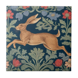 Azulejo Hare William Morris estilo Izquierda Frente a Flor