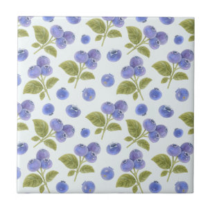 Azulejo Harina de arándano azul con hojas azul claro