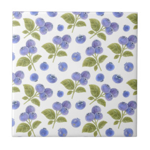 Azulejo Harina de arándano azul y hojas de arándano azul
