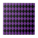 Azulejo Harlequin Grape y Black<br><div class="desc">El estilo clásico tradicional de los elegantes diamantes Harlequin en uva violeta contemporánea y negro</div>