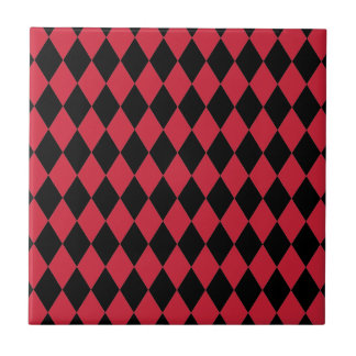 Azulejo Harlequin rojo y negro