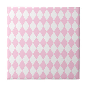 Azulejo Harlequin rosa y blanco