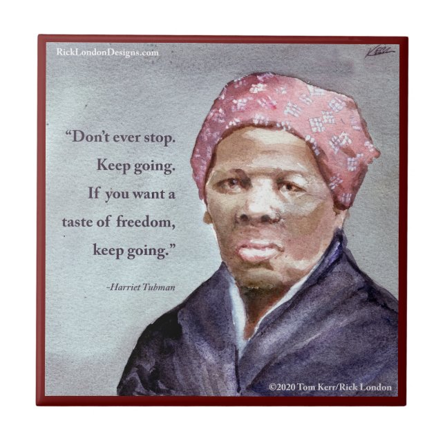 Azulejo Harriet Tubman y cita (Frente)