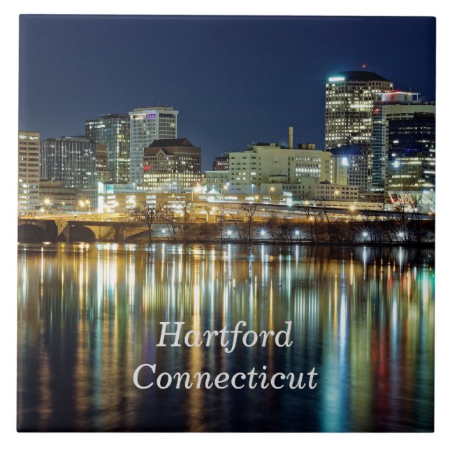 Azulejo Hartford, Connecticut, fotografía de paisajes urba (Frente)