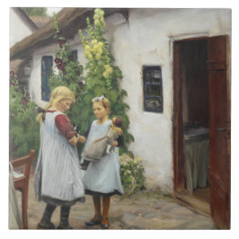 Azulejo ¿Has Visto Mi Gatito? (por H.A. Brendekilde)