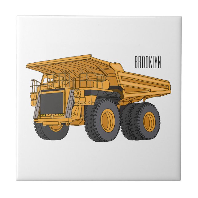 Azulejo Haul truck cartoon illustration (Frente)