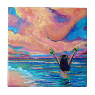 Azulejo Hawaii Sunrise Aloha Kakahiaka Tile Cerámico
