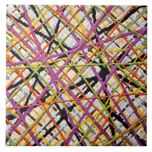 Azulejo Haystack en morado 6 x 6 mosaico cerámico (Frente)