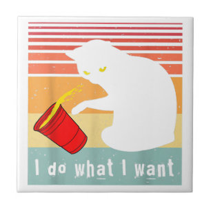 Azulejo Haz Lo Que Quiero Gato Negro Vintage Taza Roja Div