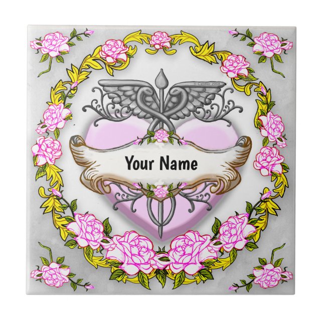 Azulejo Heart Caduceus (Frente)