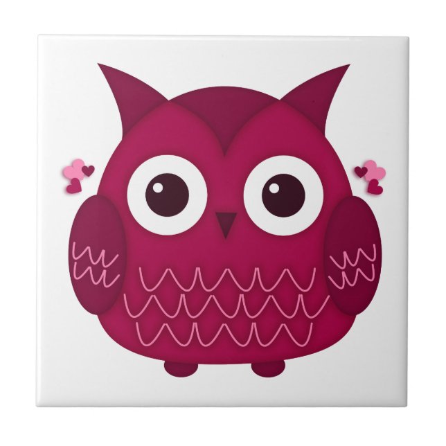 Azulejo Heart the Pink Owl (Frente)