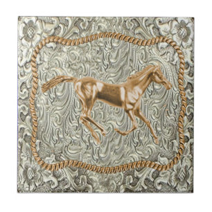 Azulejo Hebilla del cinturón del oro occidental