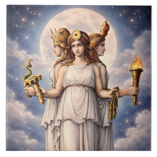 Azulejo Hécate Triple Diosa Arte Celestial de la Luna – mi