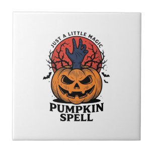 Azulejo Hechizo de calabaza vintage Halloween Bruja Arte d