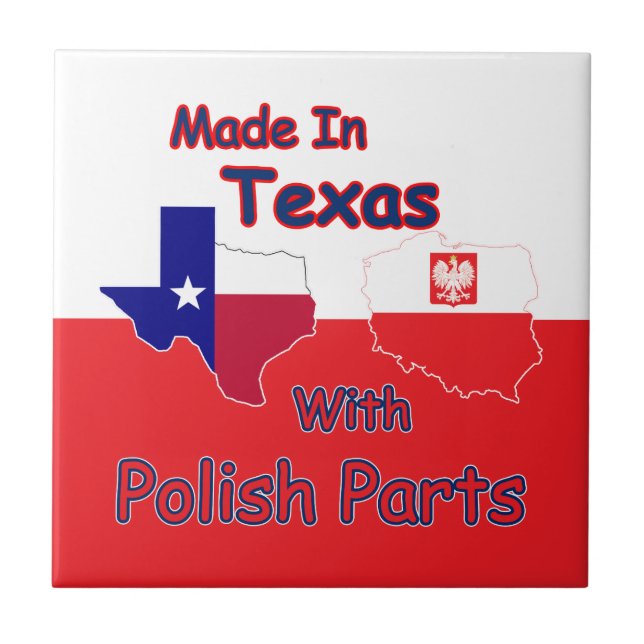 Azulejo Hecho en Texas con piezas polacas (Frente)