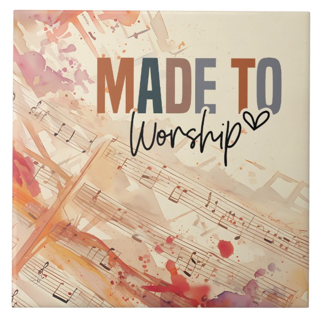 Azulejo Hecho para venerar la Inspiradora cita cristiana (Frente)