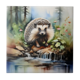 Azulejo Hedgehog Animal de acuarela