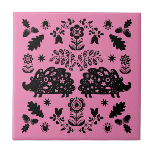 Azulejo Hedgehog Folk Art