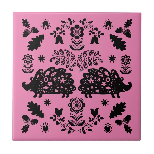 Azulejo Hedgehog Folk Art (Frente)