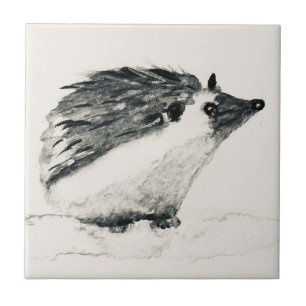 Azulejo Hedgehog leña animal vintage