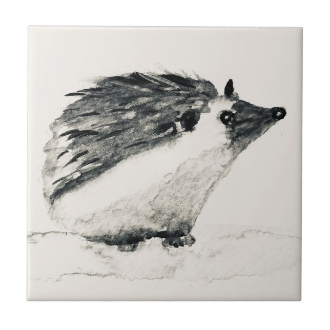 Azulejo Hedgehog leña animal vintage (Frente)