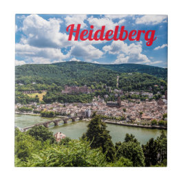 Azulejo Heidelberg Neckar Panorama Alemania