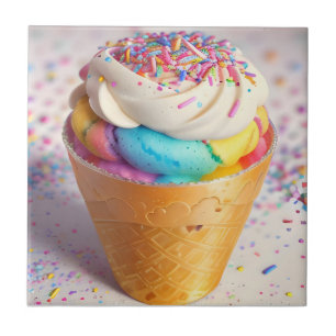 Azulejo Helado Cream Cone Sprinkles