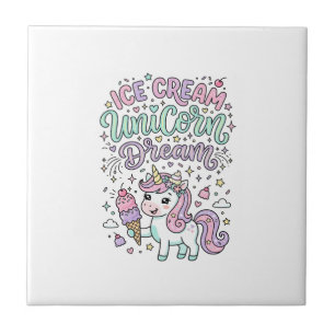 Azulejo Helado de Unicornio Sueño de Unicornio Mono Dulce 