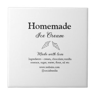 Azulejo Helados caseros añaden ingredientes hechos con amo