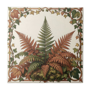 Azulejo Helecho de hiedra botánico Art Nouveau