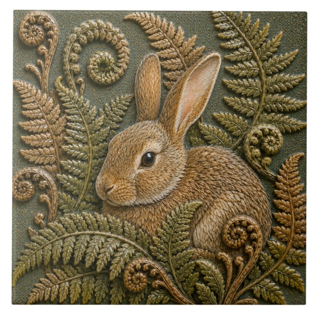 Azulejo Helechos de conejo del bosque (Frente)