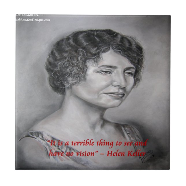 Azulejo Helen Keller Tiene Cita De Visión Sabiduría (Frente)