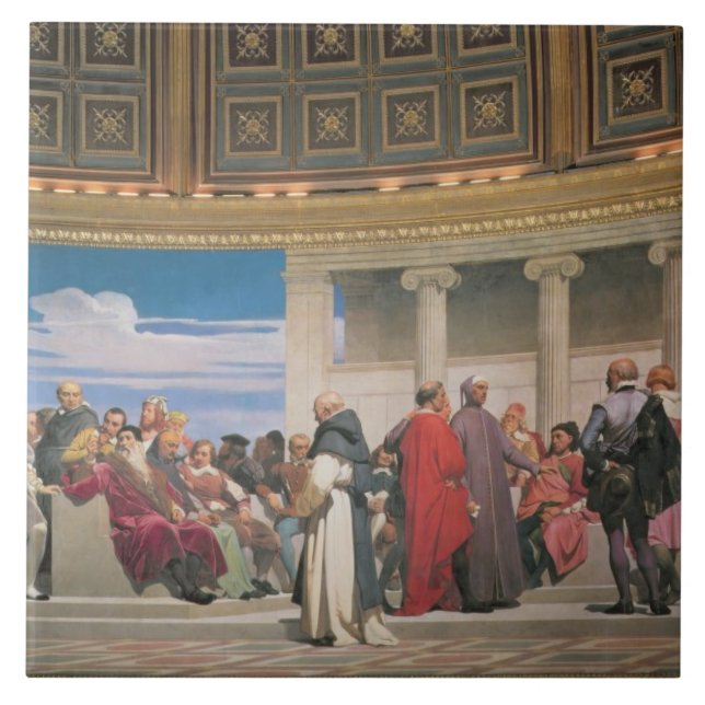 Azulejo Hemiciclo: Artistas de todas las edades, detalle (Frente)