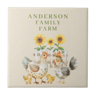 Azulejo Hen Farm House personalizada