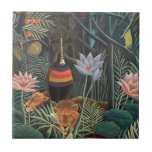 Azulejo Henri Rousseau El arte naïf de la jungla de ensueñ