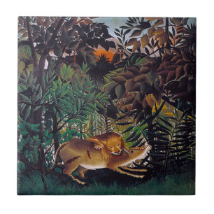 Azulejo Henri Rousseau - El león hambriento