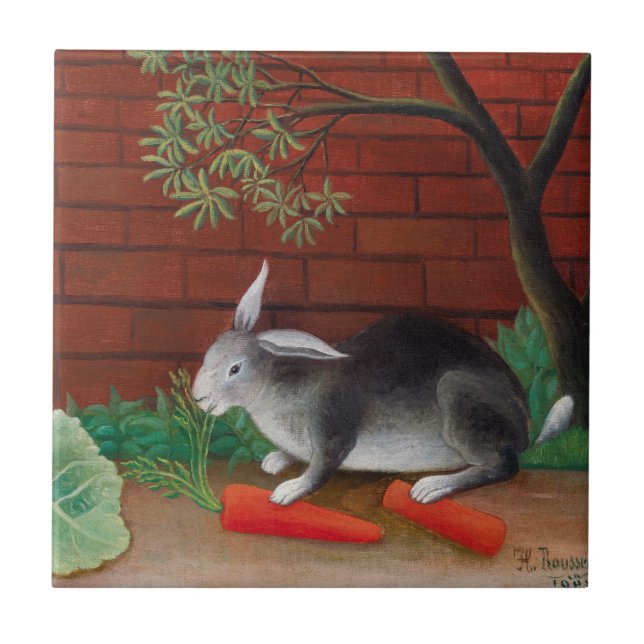 Azulejo Henri Rousseau - La comida del conejo (Frente)