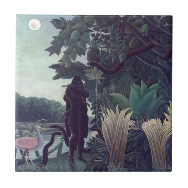 Azulejo Henri Rousseau - La encantadora de serpientes (Frente)