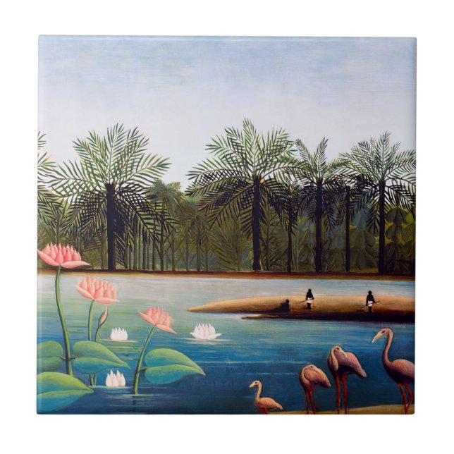 Azulejo Henri Rousseau - Los flamencos (Frente)