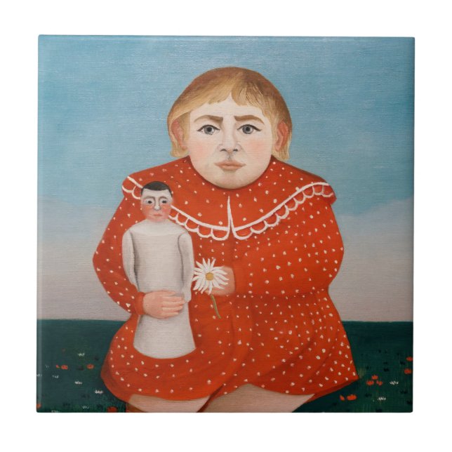 Azulejo Henri Rousseau - Niño con muñeca (Frente)