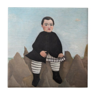 Azulejo Henri Rousseau - Niño en las rocas