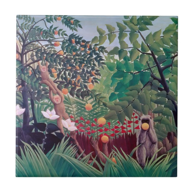 Azulejo Henri Rousseau - Paisaje exótico (Frente)