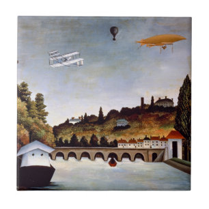 Azulejo Henri Rousseau - puente de Sèvres y colinas de Cla